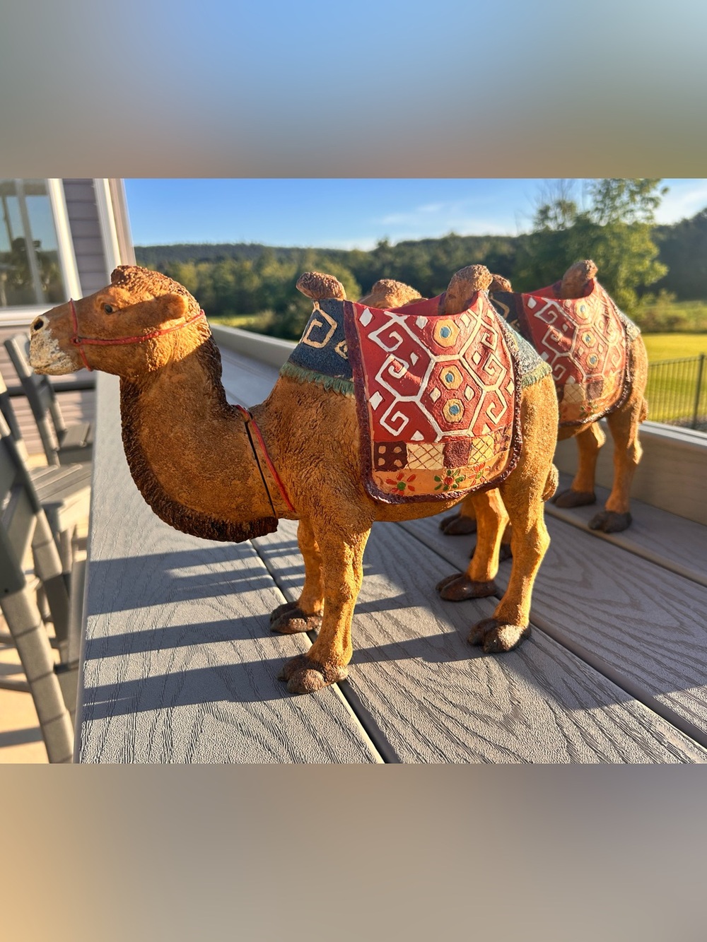 2 available! Vintage hand painted  resin camel figurine planter